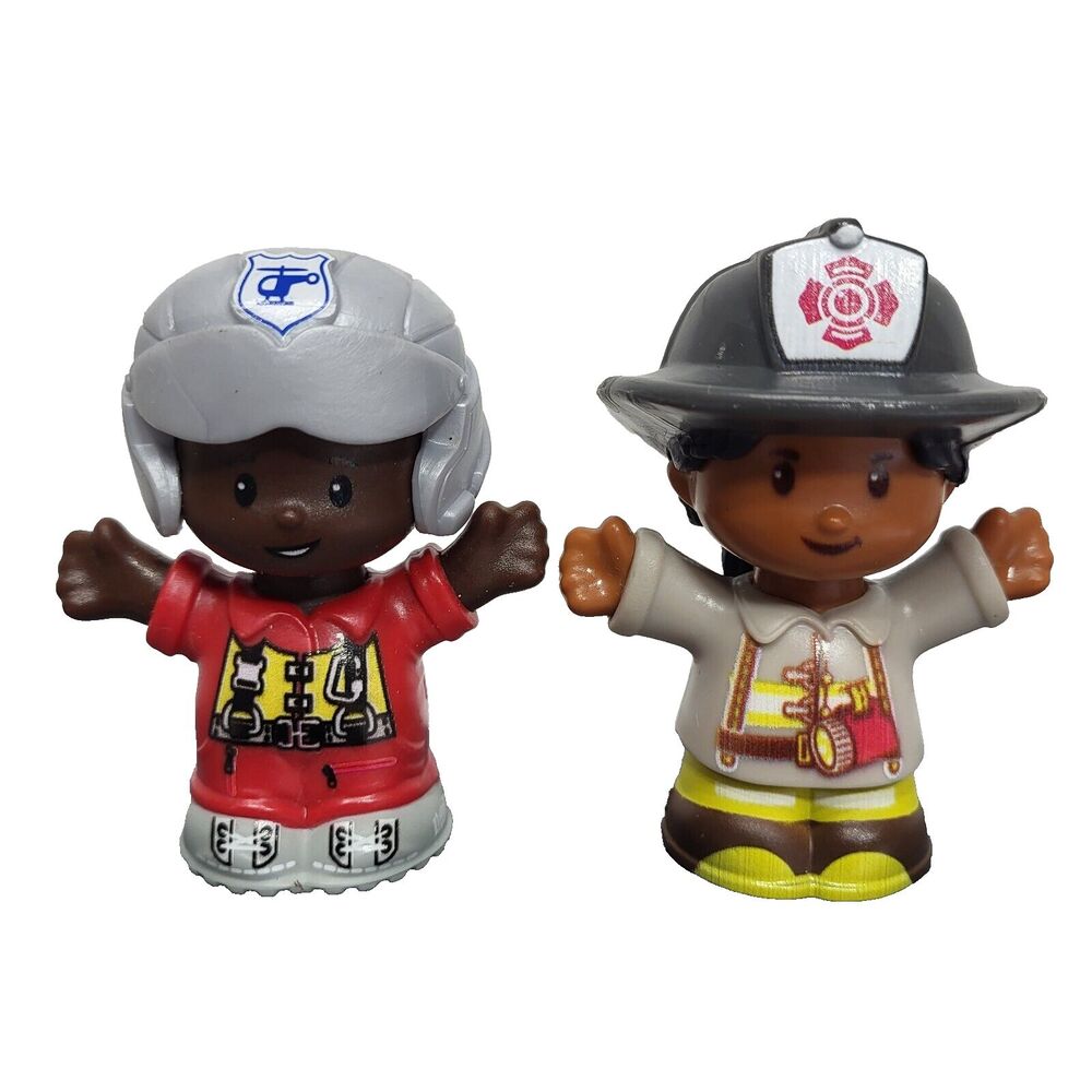 Fisher Price Little People Firefighter Helicopter Pilot Rescue Figure Fireman